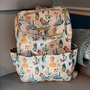 Petunia Pickle Bottom Cream Disney Princess Pattern Backpack
